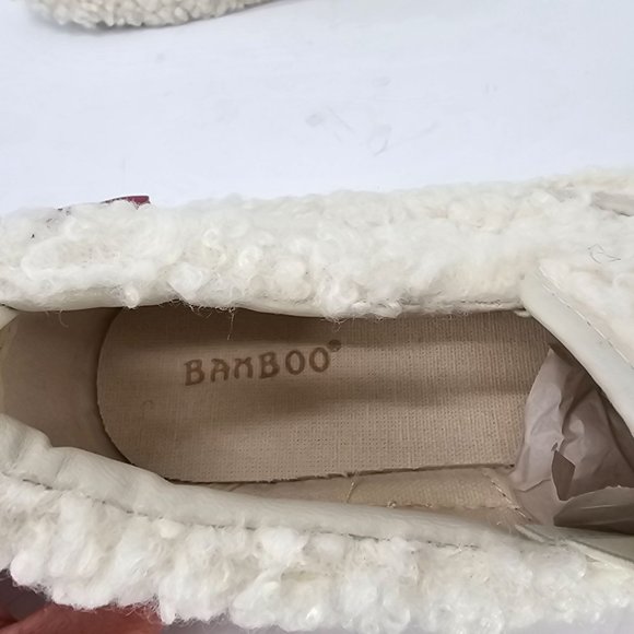 Bamboo Cream Fuzzy Slipper Bootie - Picture 8 of 12
